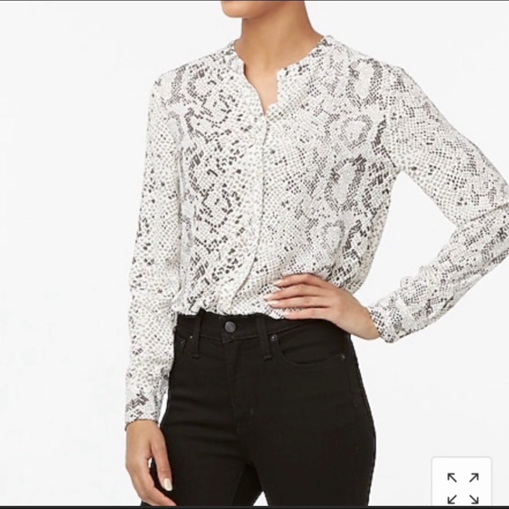 J.Crew Snakeskin Button-up Blouse XS